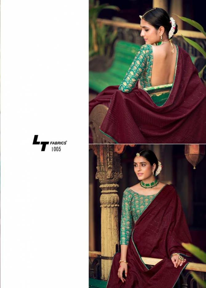 Lt Zoya Fancy Party Wear Chanderi Printed Designer Latest Saree Collection